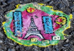 Masterpieces on flattened chewing gum