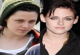 Famous people with and without make up