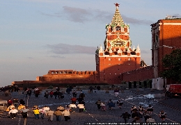 Moscow boys and girls celebrate last day of school life