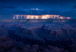 Lightning storm at grand canyon