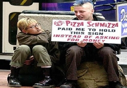 Homeless people with funny homeless signs and quotes