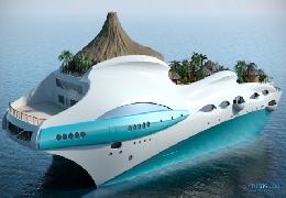 Floating tropical island paradise on a 90m yacht